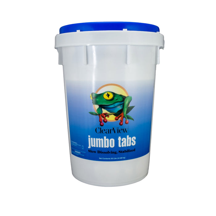 ClearView 3" Jumbo Tabs Chlorine Tablets - 50 Pounds - Unwrapped