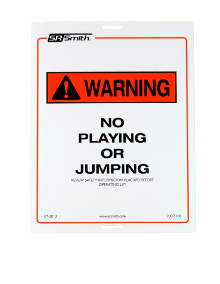 S.R. Smith Pool Lift Warning Sign