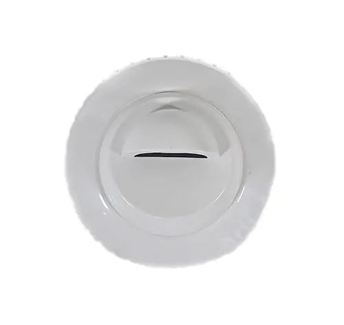White round object with a central black line on a white background