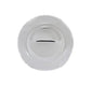 White round object with a central black line on a white background