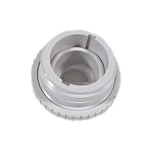 Gray plastic component on a white background