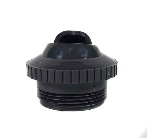 Black plastic fitting on a white background