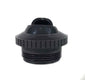 Black plastic fitting on a white background