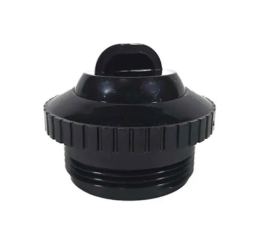 Black plastic cap on a white background