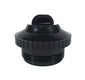 Black plastic cap on a white background