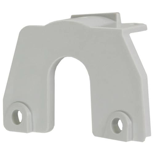 White plastic bracket on a white background