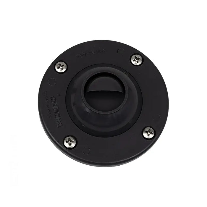 Black rubber grommet with screws on a white background
