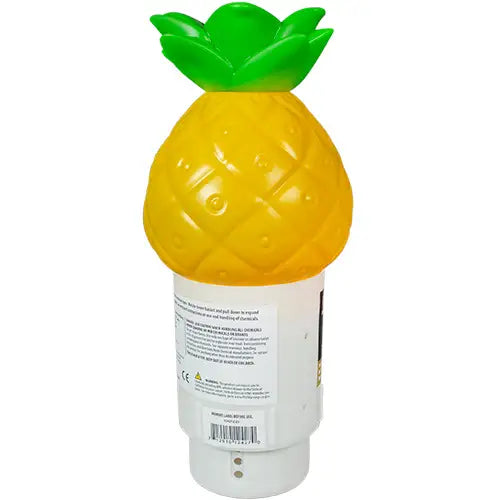 Pineapple-shaped container with a green lid on a white background