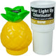 Solar light-up chlorinator shaped like a pineapple and a cylindrical chlorinator with 'GAM' branding.