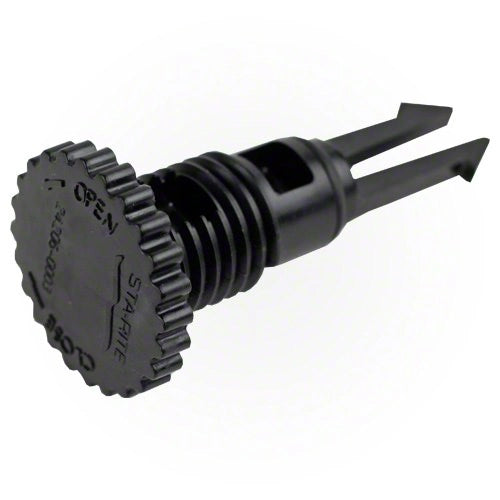 Black wine bottle stopper with a unique design on a white background