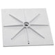 White plastic base plate with star-shaped design on a white background