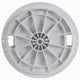 Round white ceiling vent on a white background