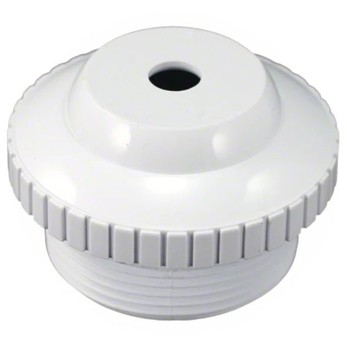 White plastic component with a central hole on a white background