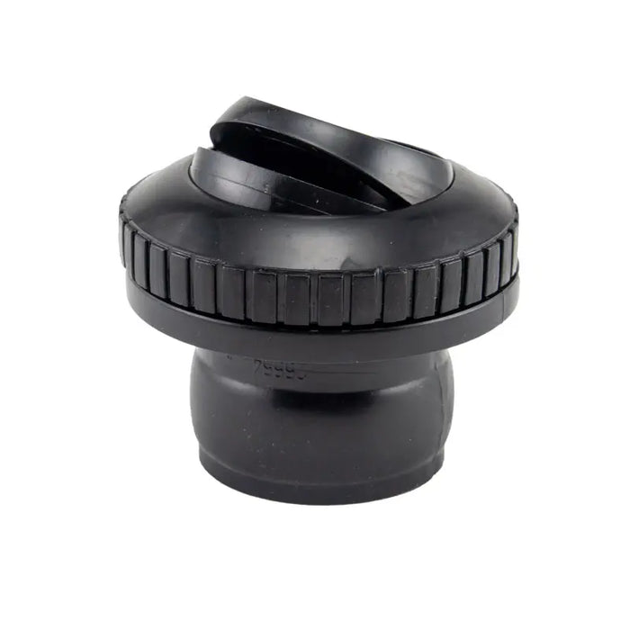 Black plastic valve on a white background