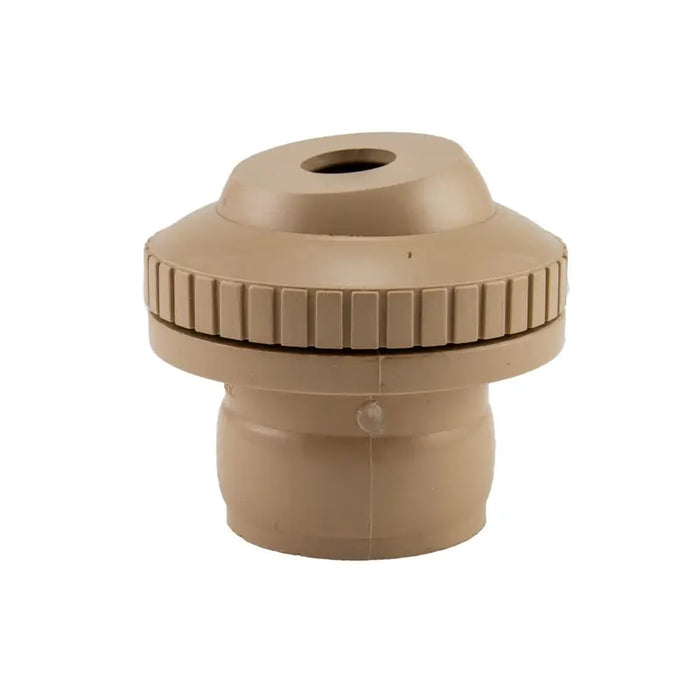 Beige plastic fitting on a white background