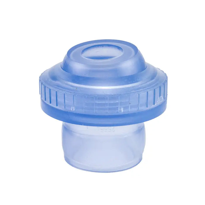 Blue plastic container with a lid on a white background