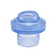 Blue plastic container with a lid on a white background