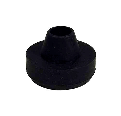 Black rubber bushing on a white background