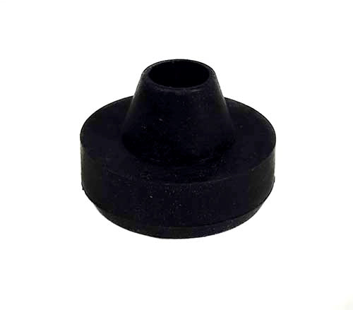 Black rubber bushing on a white background