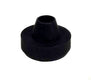 Black rubber bushing on a white background