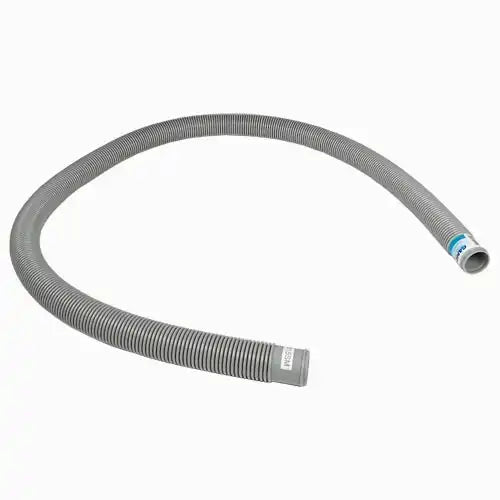 Gray flexible hose on a white background