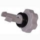 Gray valve with a white spout on a white background