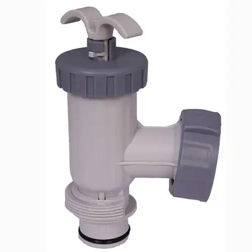 Gray and white valve on a white background