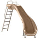 Beige slide with metal ladder on a white background