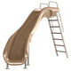 Beige slide with metal ladder on a white background