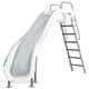 White plastic slide with metal ladder on a white background