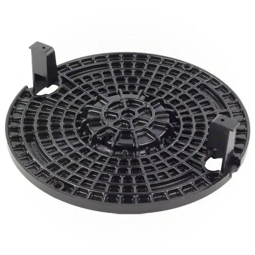 Black plastic component on a white background