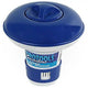Blue and white pool dispenser with 'Swimline' branding on a white background