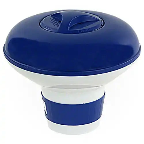 Blue and white pool light on a white background