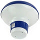 Ceiling light fixture with blue and white design on a white background
