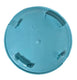 Blue plastic lid with brand logo on a white background