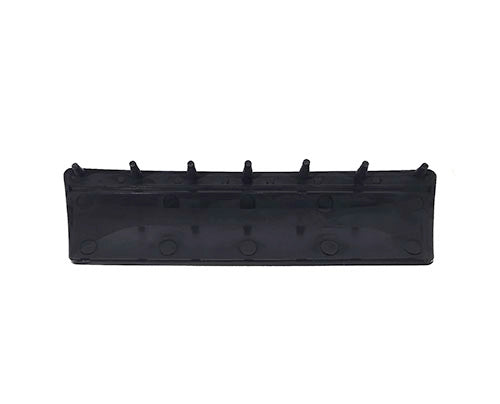 Black plastic tool holder with multiple slots on a white background