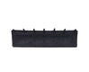 Black plastic tool holder with multiple slots on a white background