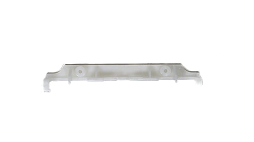 Metallic car bumper on a white background
