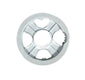 Chrome metal gear on a white background