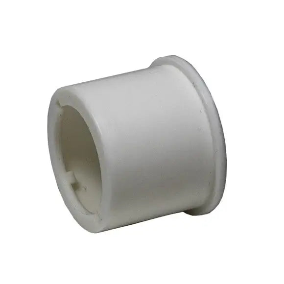 White plastic fitting on a white background