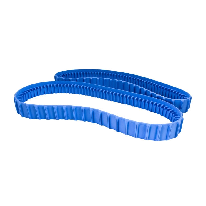 Blue rubber belt on a white background