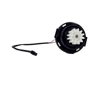 Black and white mechanical component on a white background