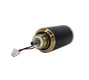 Motor with black and gold casing on a white background