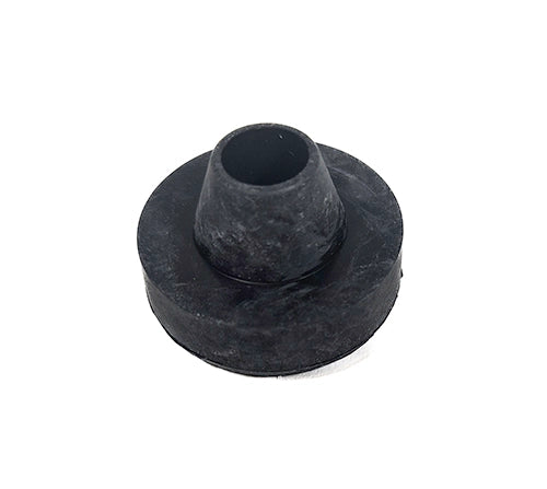 Black rubber bushing on a white background