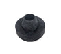 Black rubber bushing on a white background