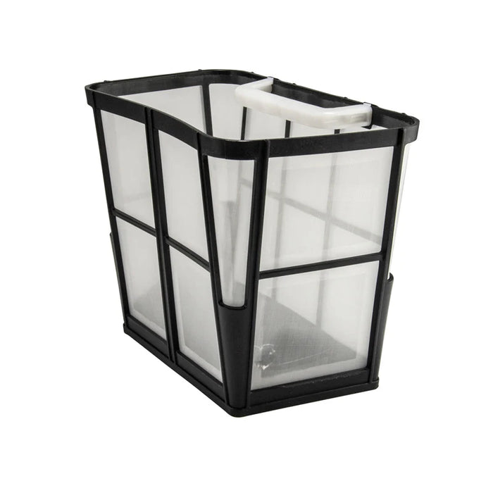 Black metal and glass planter on a white background