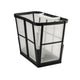 Black metal and glass planter on a white background