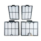 Four rectangular filters with black frames on a white background