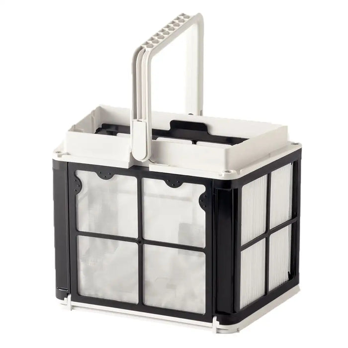Cleaning caddy with compartments on a white background