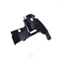Black mechanical component on a white background